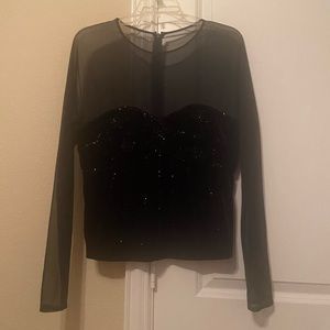 JR Nites black dressy top size L
